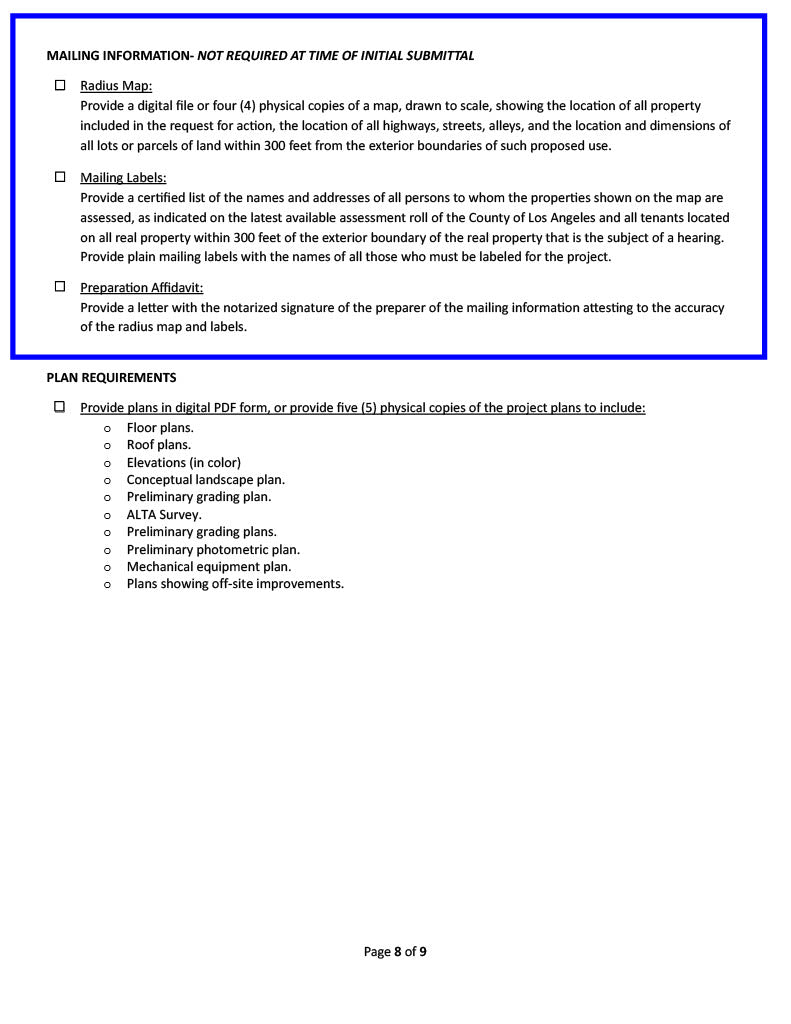 Cudahy 300 foot radius map with property owner list, mailing labels, and affidavit requirements