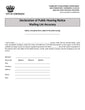 Declaration of Public Hearing Notice Mailing List Coronado 