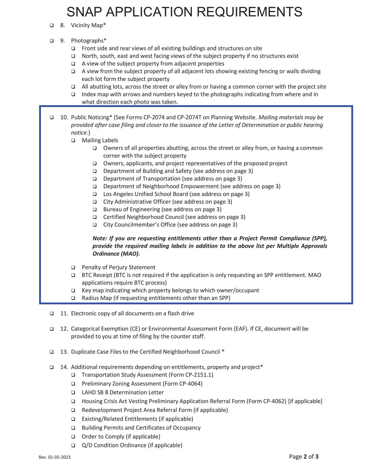Los Angeles SNAP Application Mailing Labels