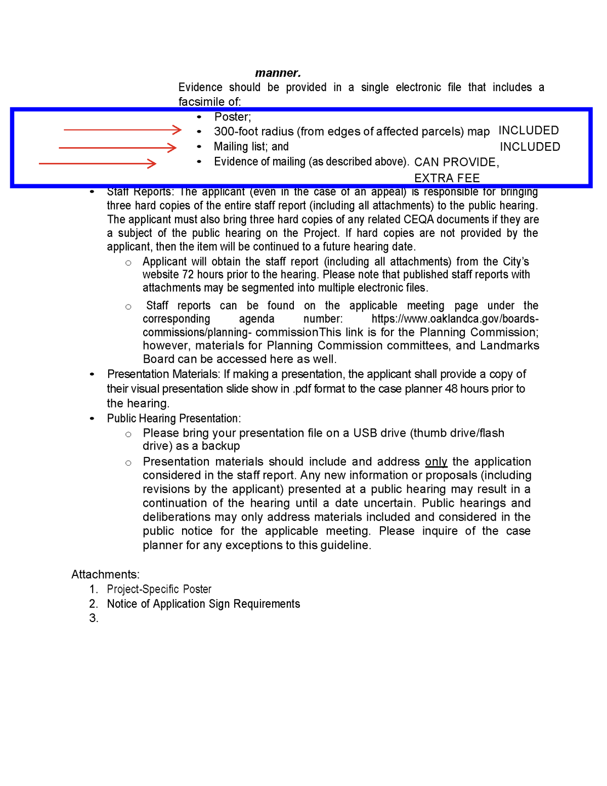 Oakland Evidence of Mail Service Radius Map and Mailing List
