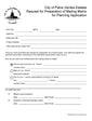 City of Palos Verdes Estates request form for preparation of mailing matrix for planning application