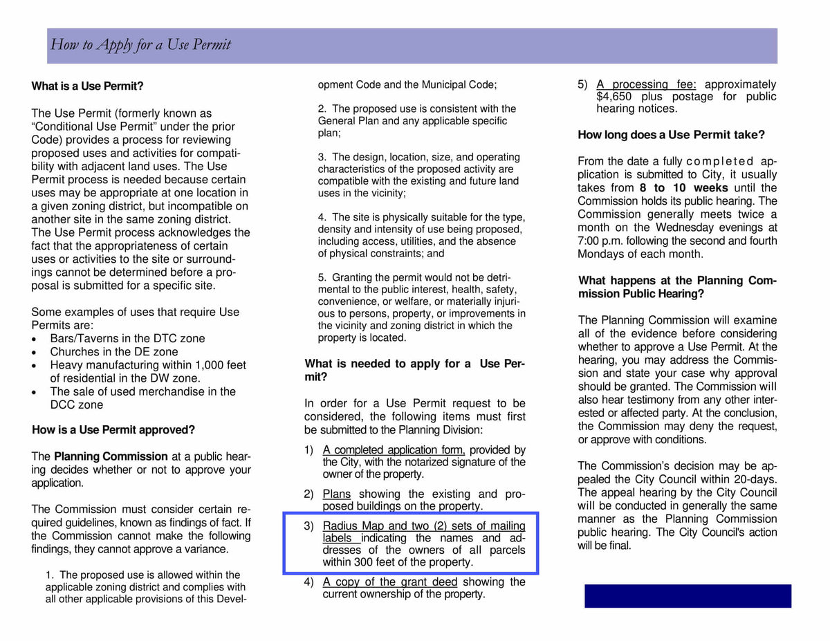 Azusa Use Permit 300-foot radius map and property owners mailing labels