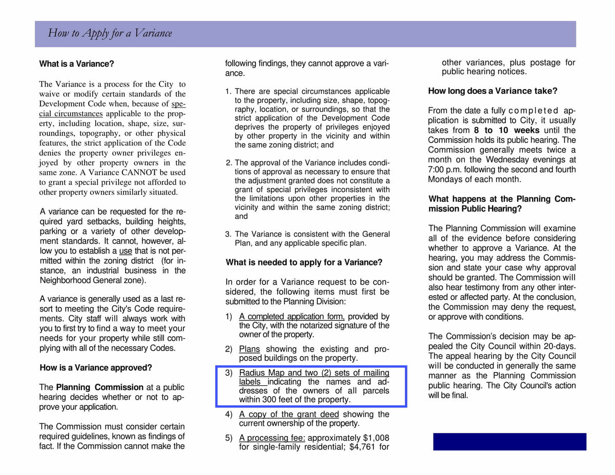 Azusa Variance 300-foot radius map and property owners mailing labels
