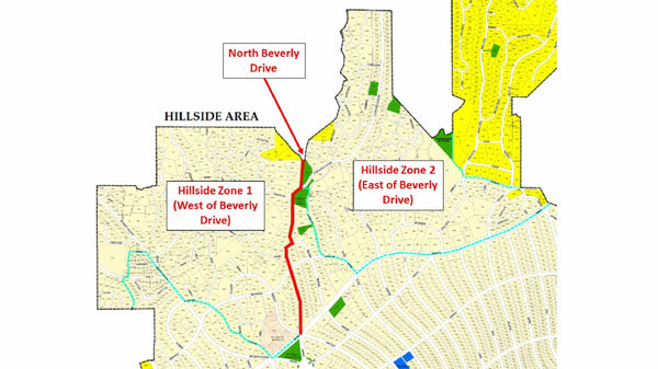 Mapa Del área De Beverly Hills, California Area Codes 310 And 424