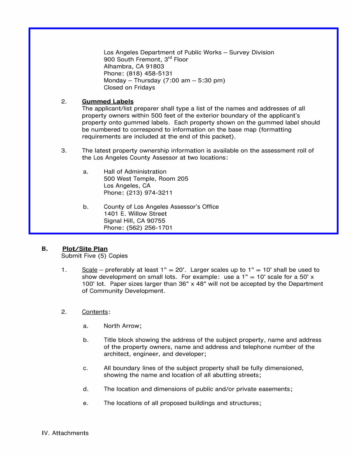 Typed gummed mailing labels showing names and addresses of property owners within 500 feet