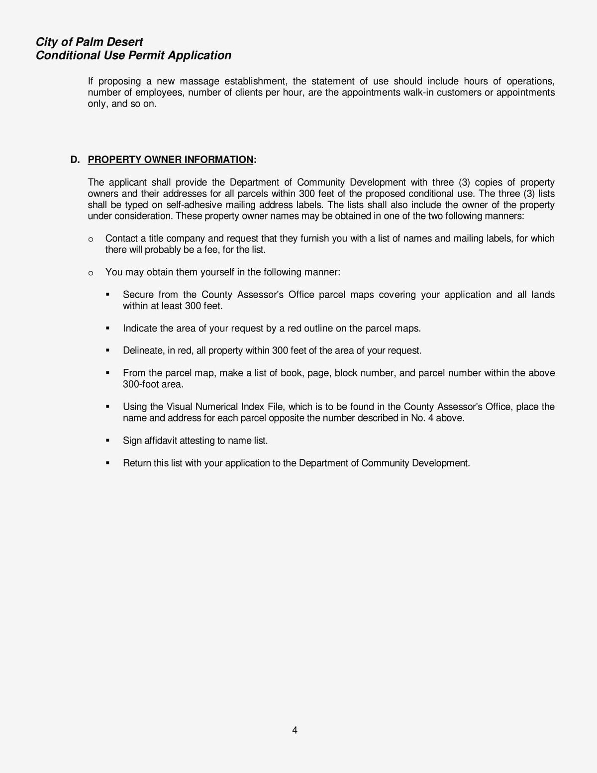 Palm Desert - Radius Map - Mailing Labels - Property Owners