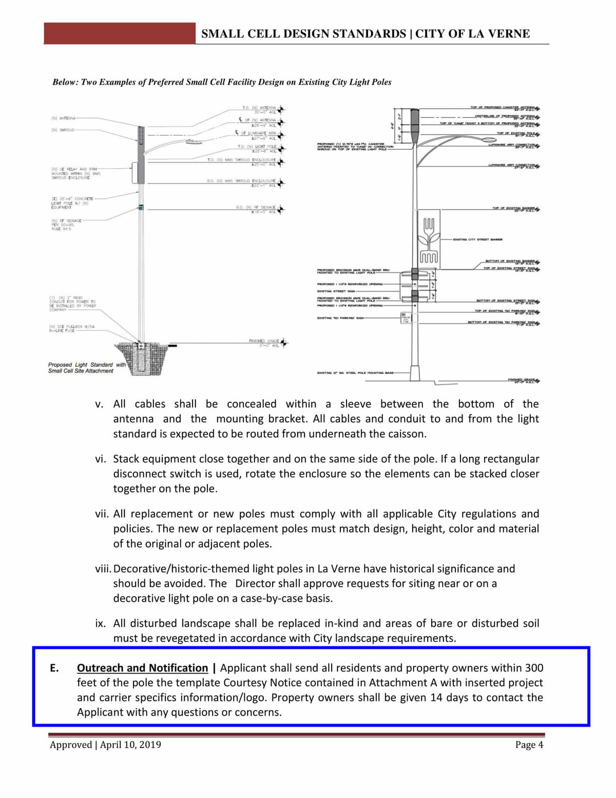 La Verne requirement to notify adjacent property owners by letter for minor exceptions