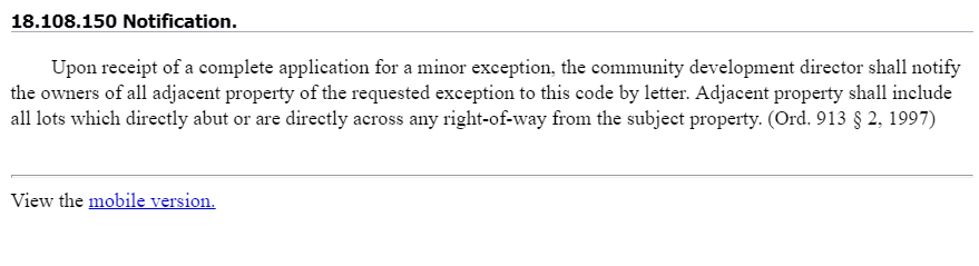La Verne small cell facility requirement to notify all residents and property owners within 300 feet using a courtesy notice