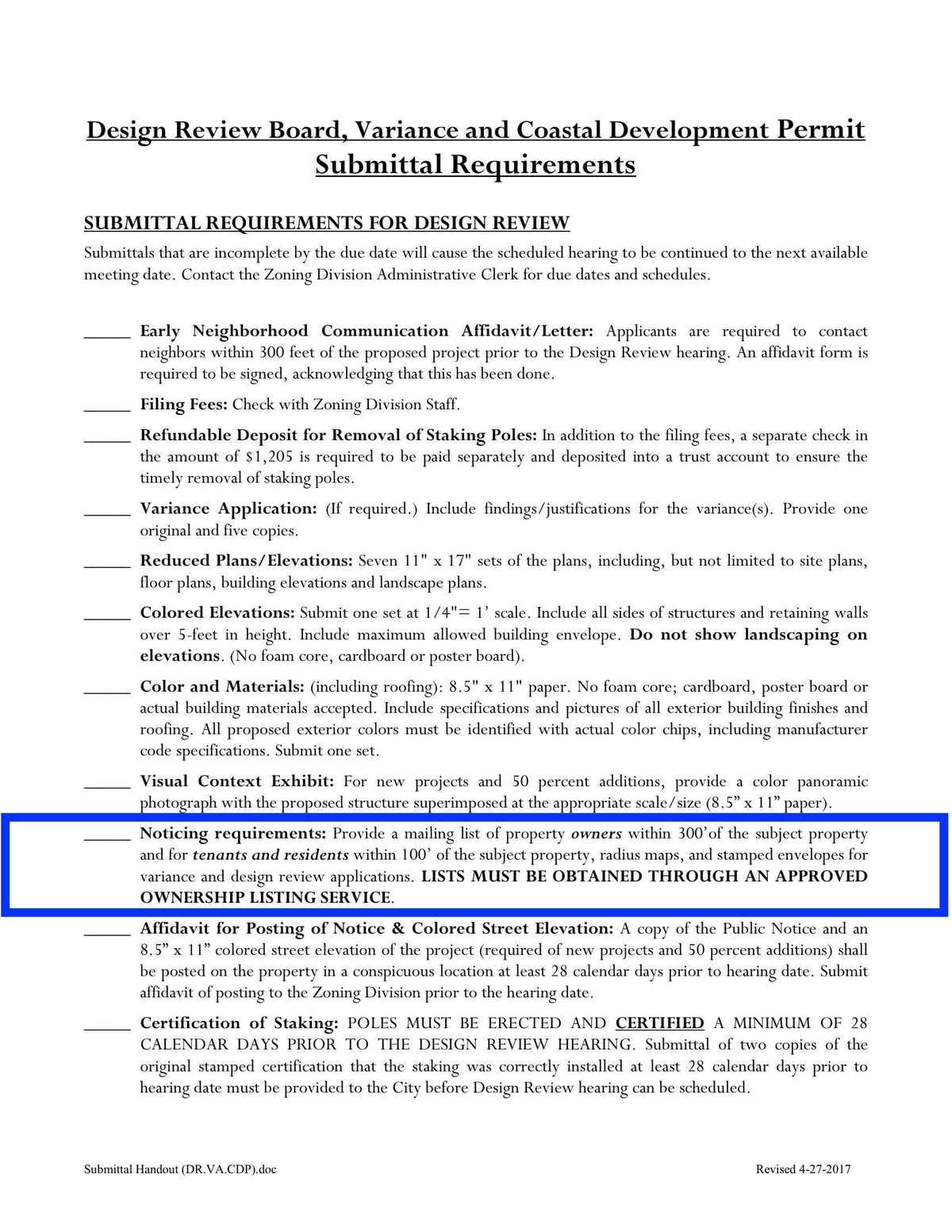 Laguna Beach Noticing Mailing List Radius Map Stamped Envelopes