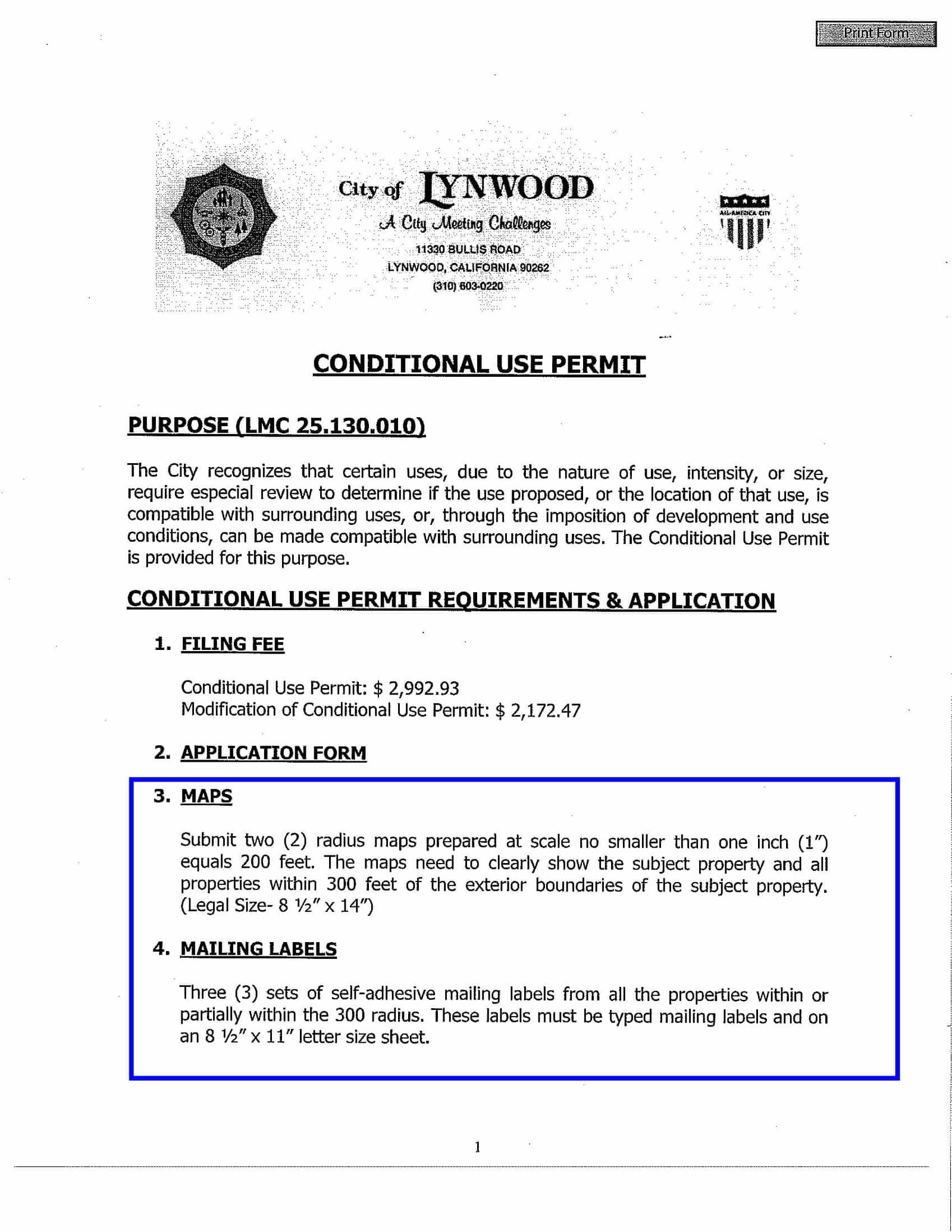 Lynwood 300' Radius Map showing all property owners with numbered parcels