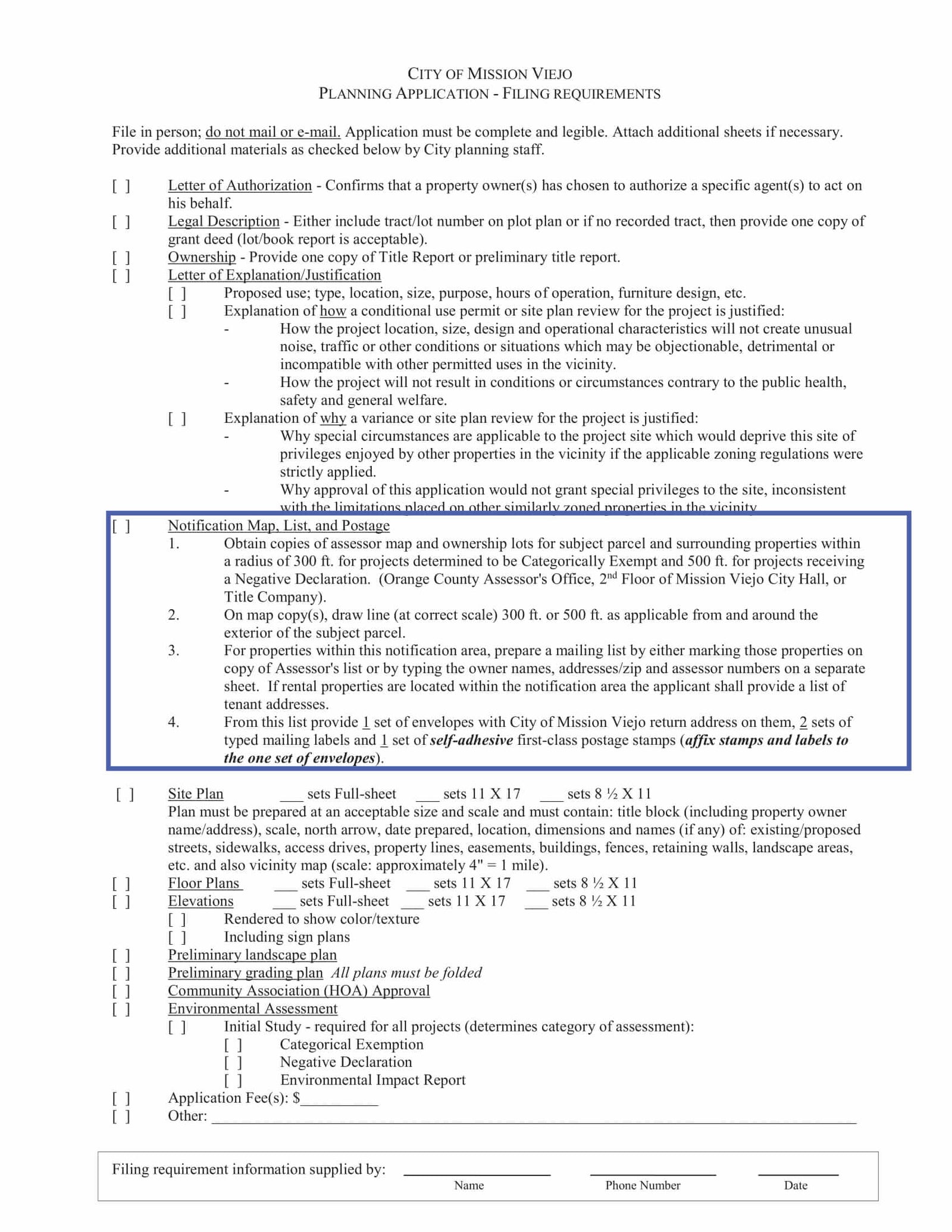 Mission Viejo-Planning Application-Notification Map-Radius Map-Property Owner List-500 Feet-300 Feet-Labels