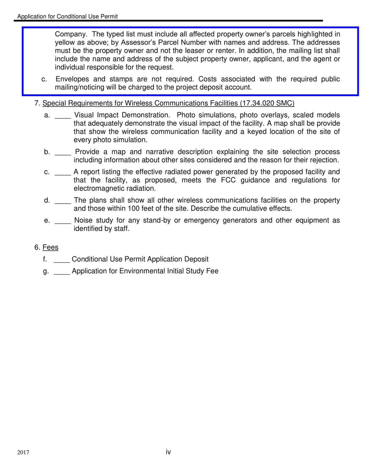 Santee San Diego Typed List Property Owner Mailing List Application for Conditional Use Permit 