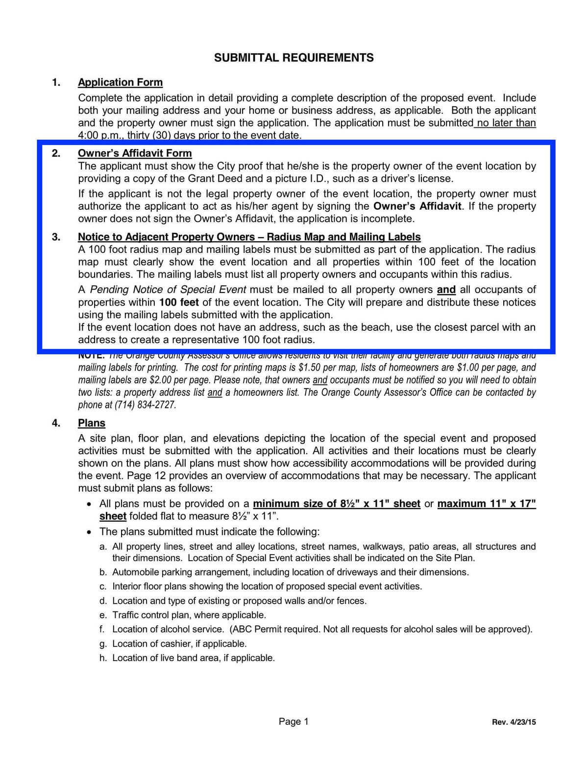 Seal Beach-Planning Application-Affidavit-Radius Map-500 Feet-300 Feet-100 Feet-Property Owner List-Labels